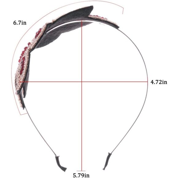 🆕 Women Red Vintage Floral Leaf Flapper Headband High Quality Soft Polish Bead - Picture 6 of 7